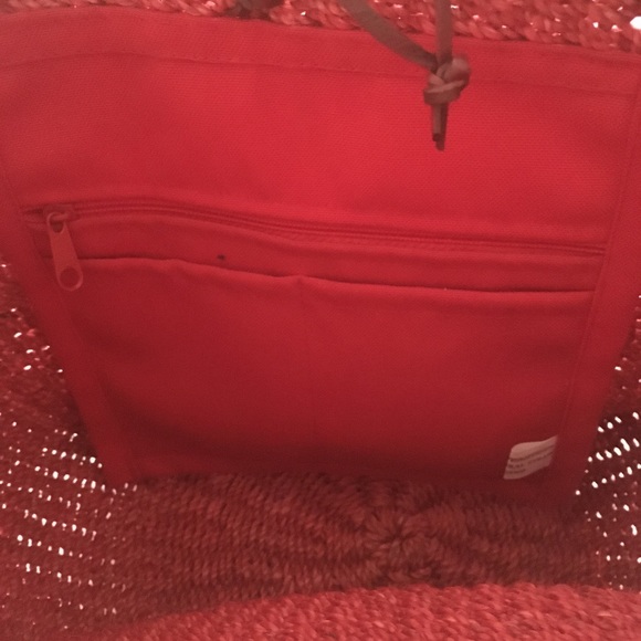 Vintage Red Natural Straw Tote Bag - Picture 7 of 12